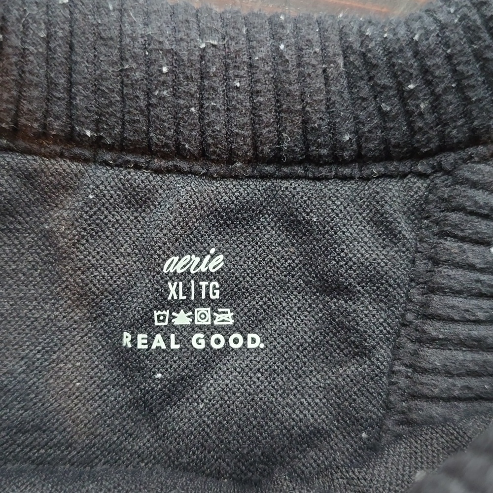 Aerie Black Ribbed Sleeveless Crop Tank - Picture 2 of 2